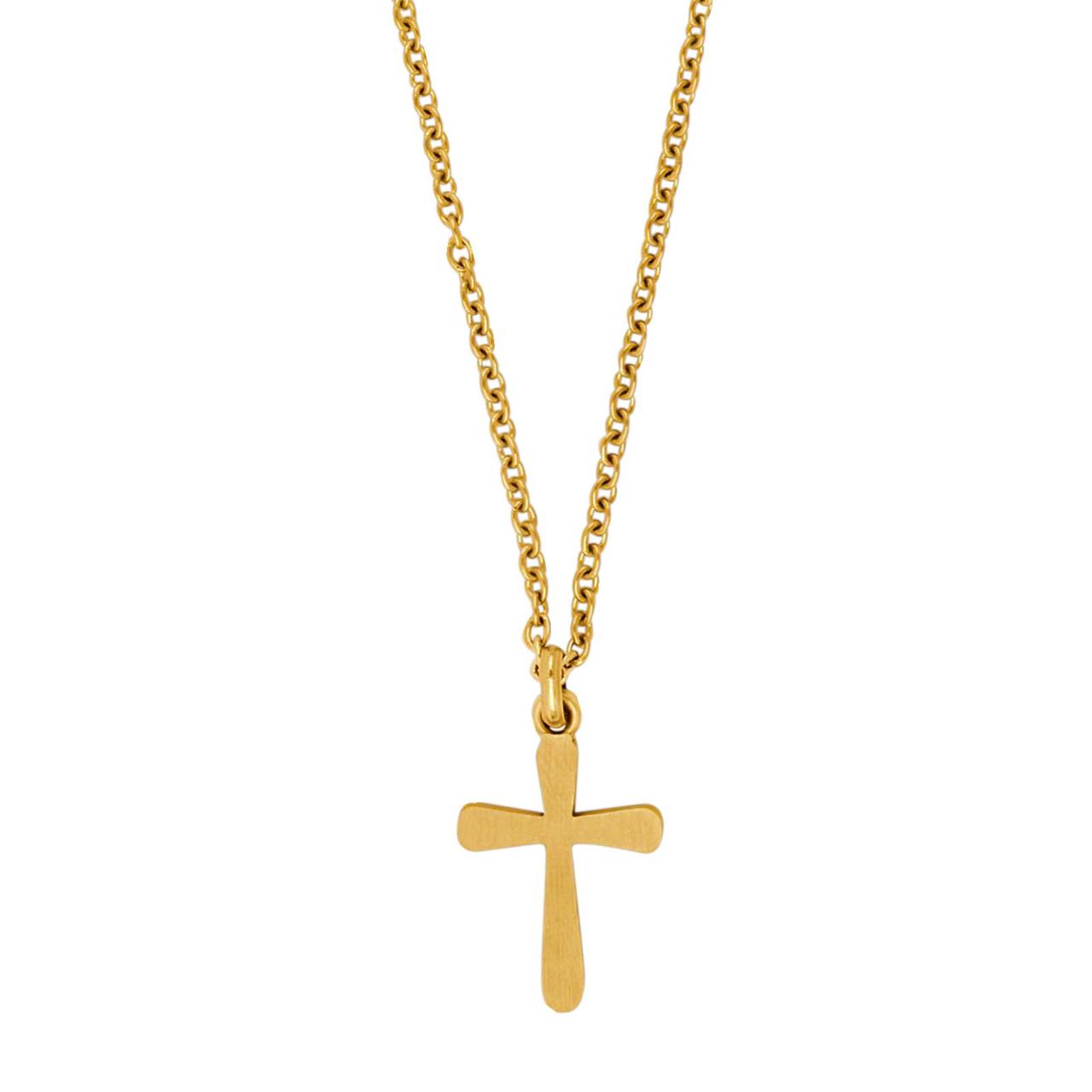 SON chain steel IP gold with cross