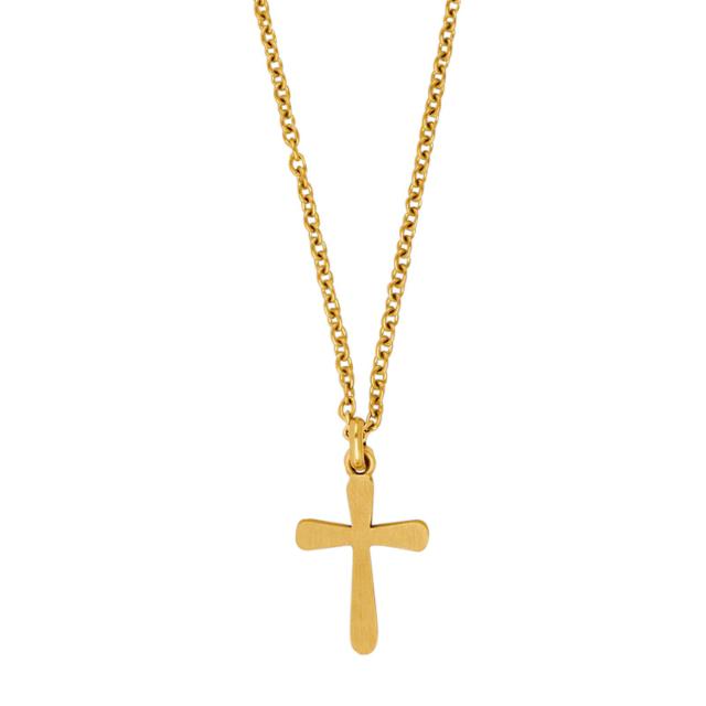 SON chain steel IP gold with cross