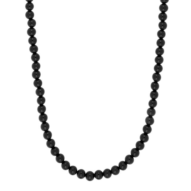 SON chain steel with black agate 6mm