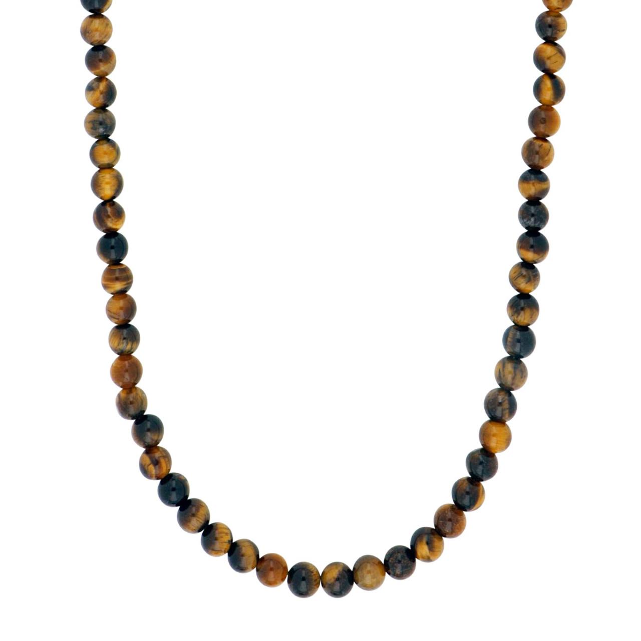 SON chain steel with tiger eye 6mm