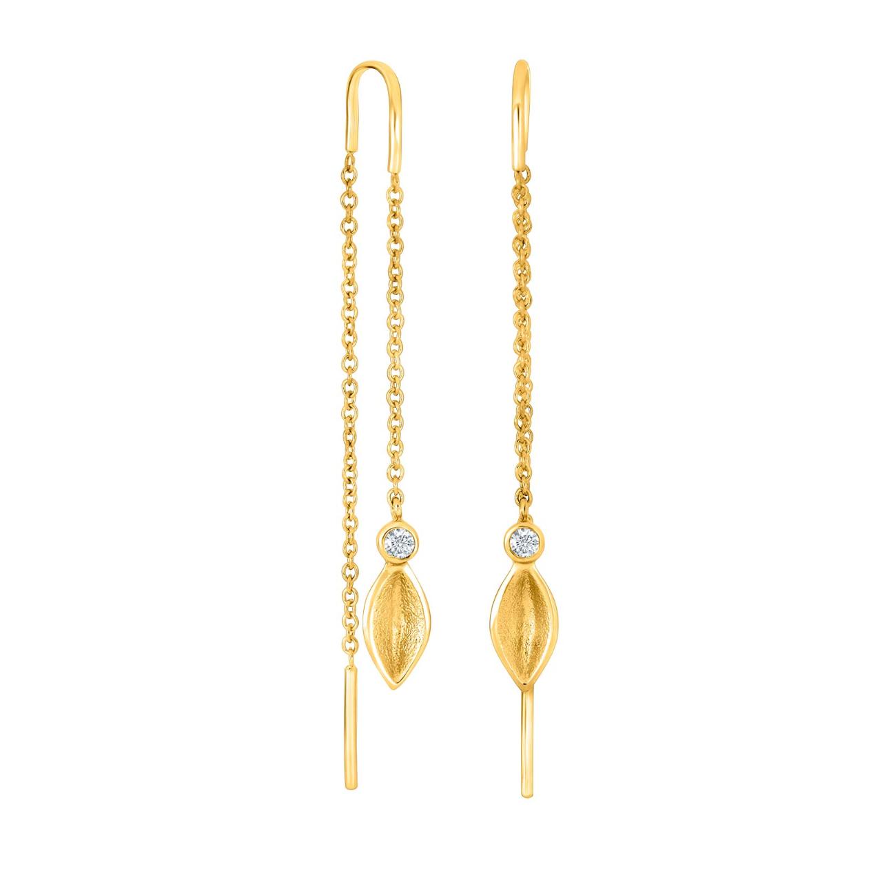 Goldpl. silver earrings w/cz 