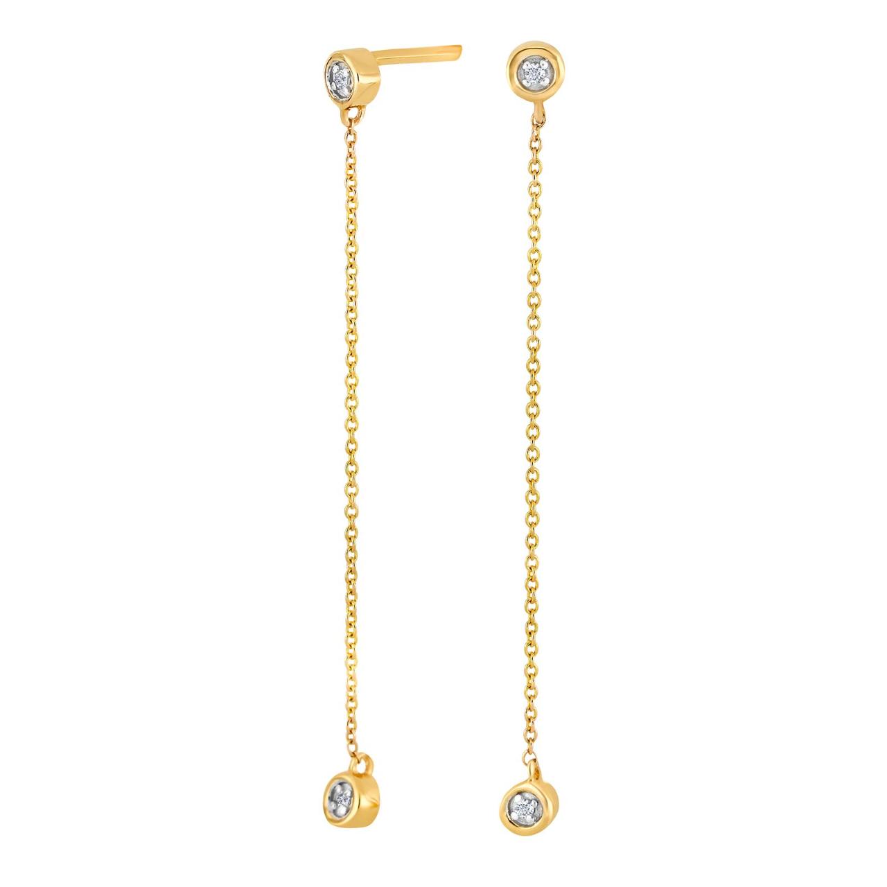 14ct. gold earhanger w/dia. 0.02ct. W/SI 