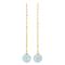 Silver goldplated ear chain Fluorite 1pcs 