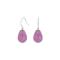 Silver rhod. earring pink cloudy quartz 