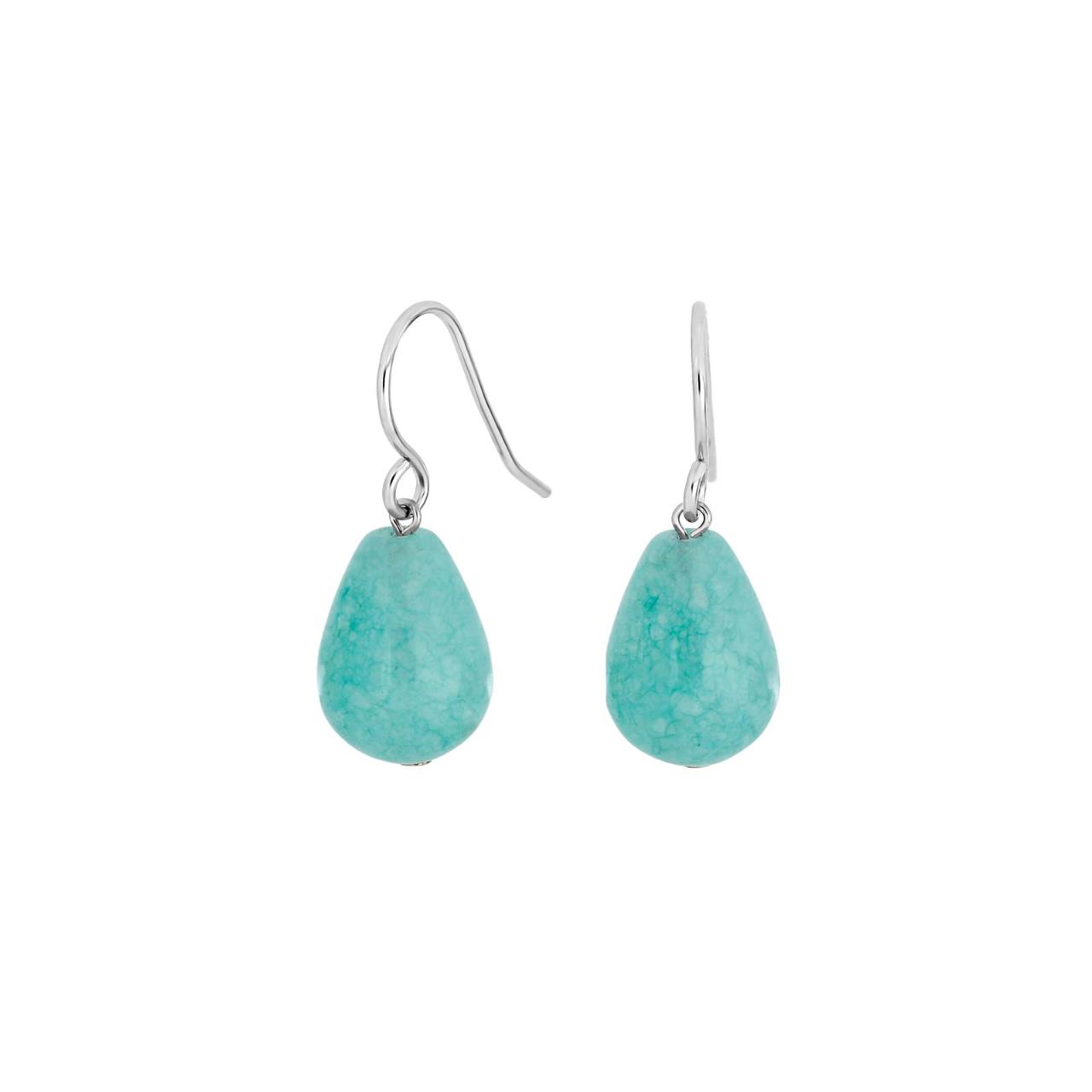 Silver gp. earring green cloudy quartz 