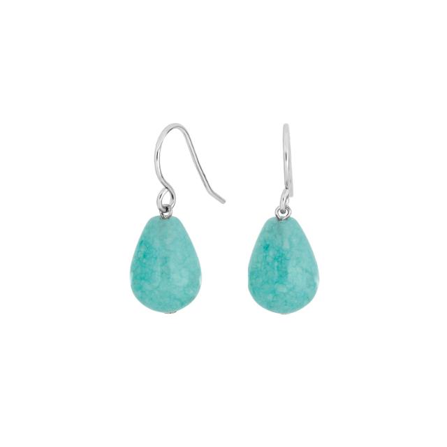 Silver gp. earring green cloudy quartz 