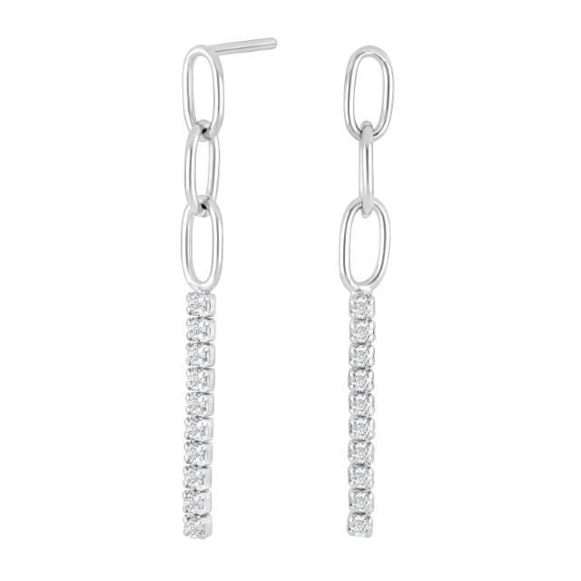 Rhodium-pla silver earring KLEONOR 
