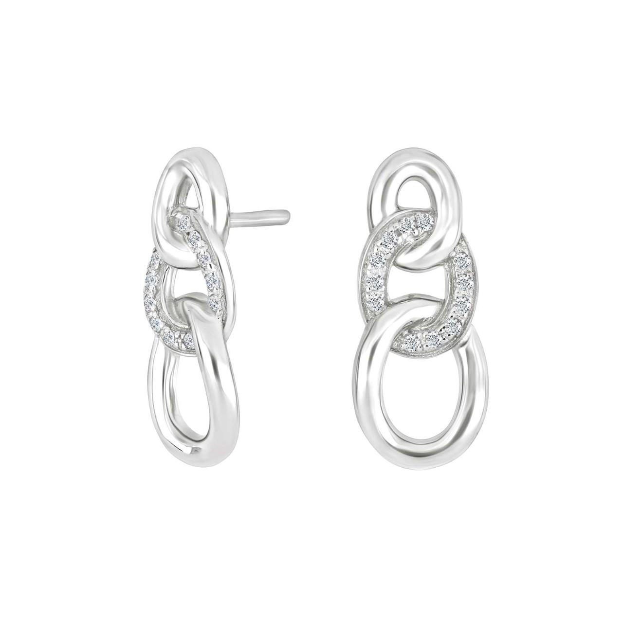Rhodium-pla silver earring KITNOR 