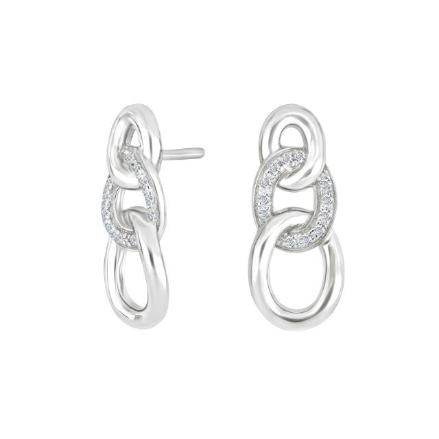 Rhodium-pla silver earring KITNOR 