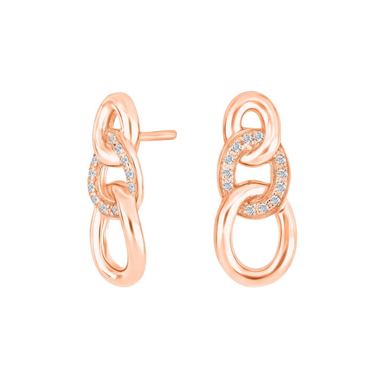 Rosegold-plated silver earring KITNOR 