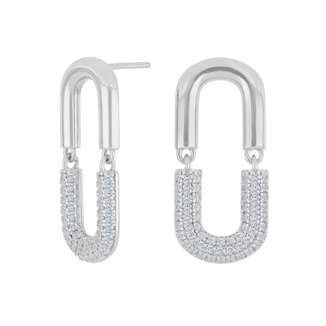 Rhodium-pla silver earring KORANOR 