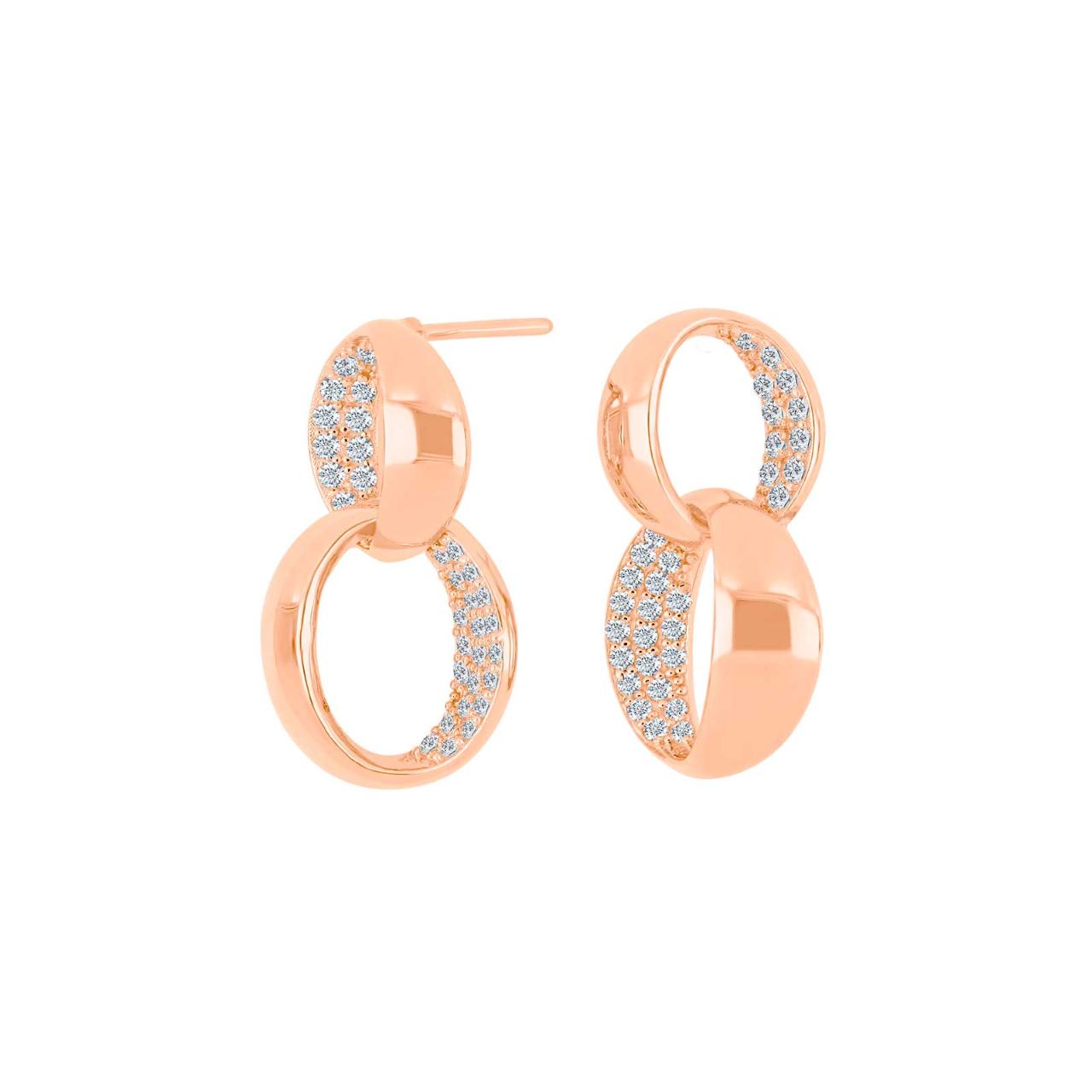 Rosegold-plated silver earring KETTINOR 