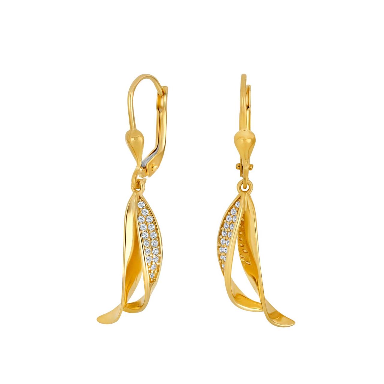 8ct. gold earrings w/cz 