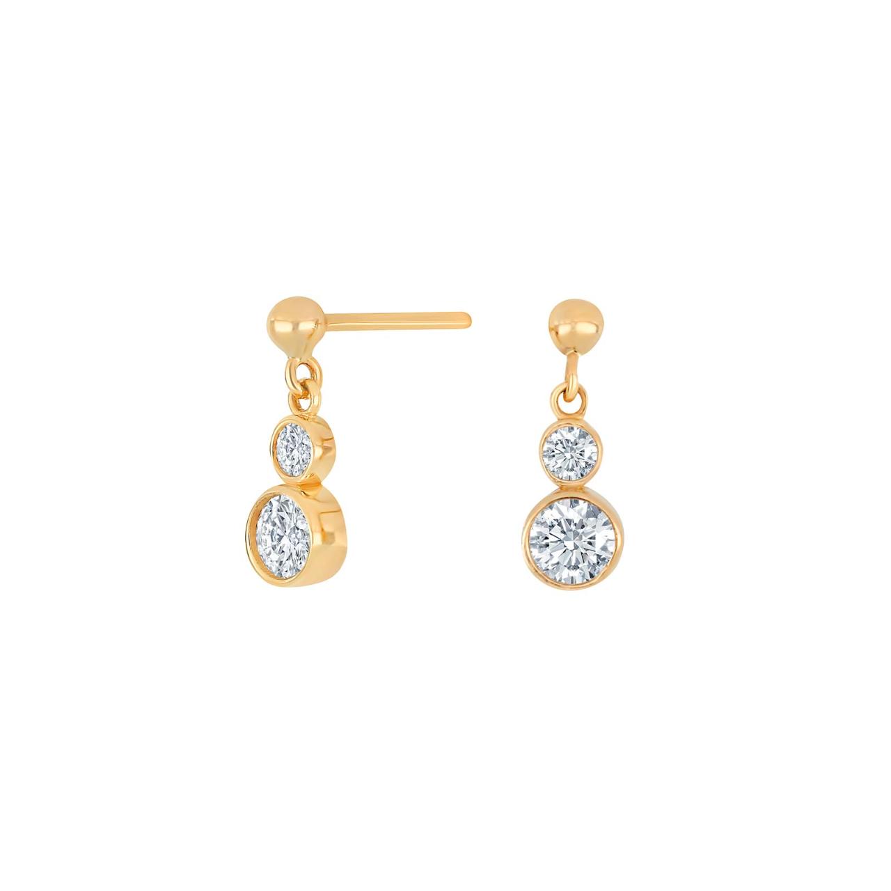 8ct. gold earrings w/cz 