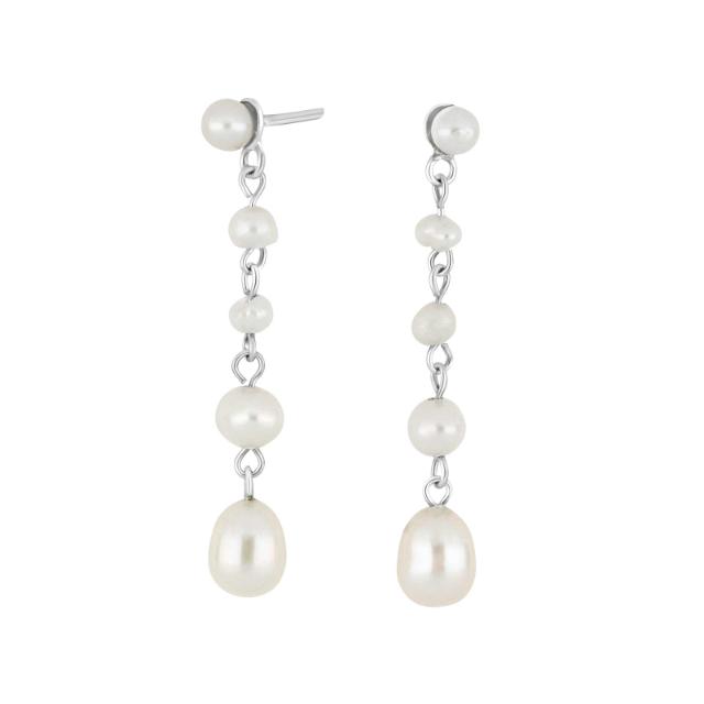 Rhd. silver earring PEARL52 