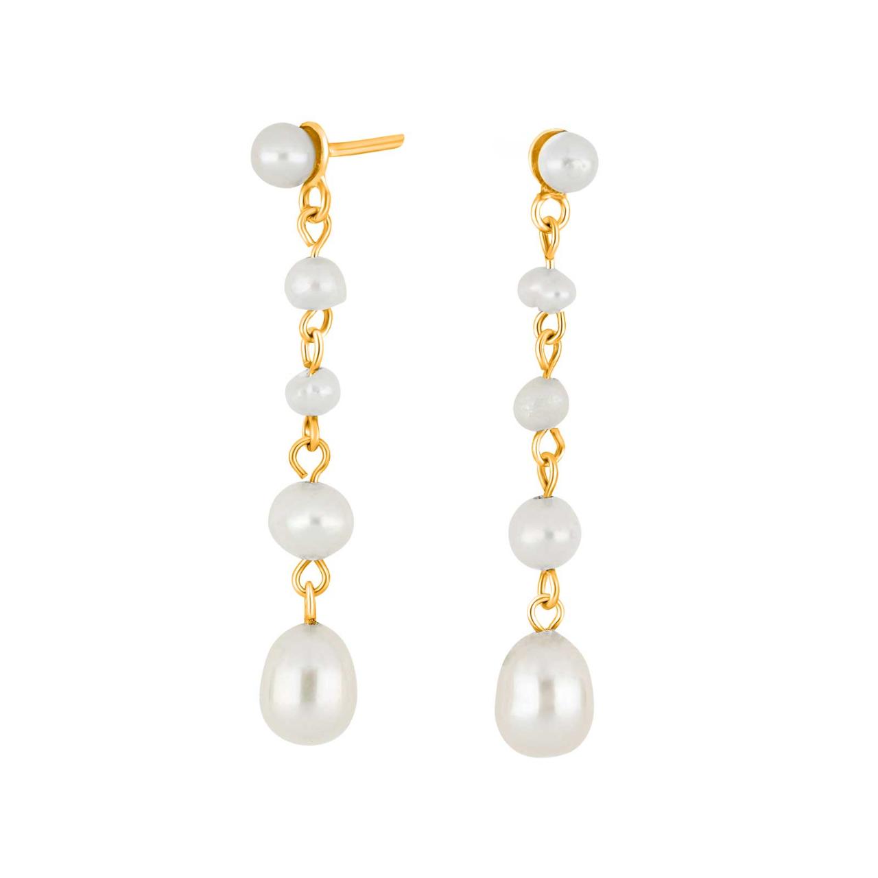 Gold-plated silver earring PEARL52 