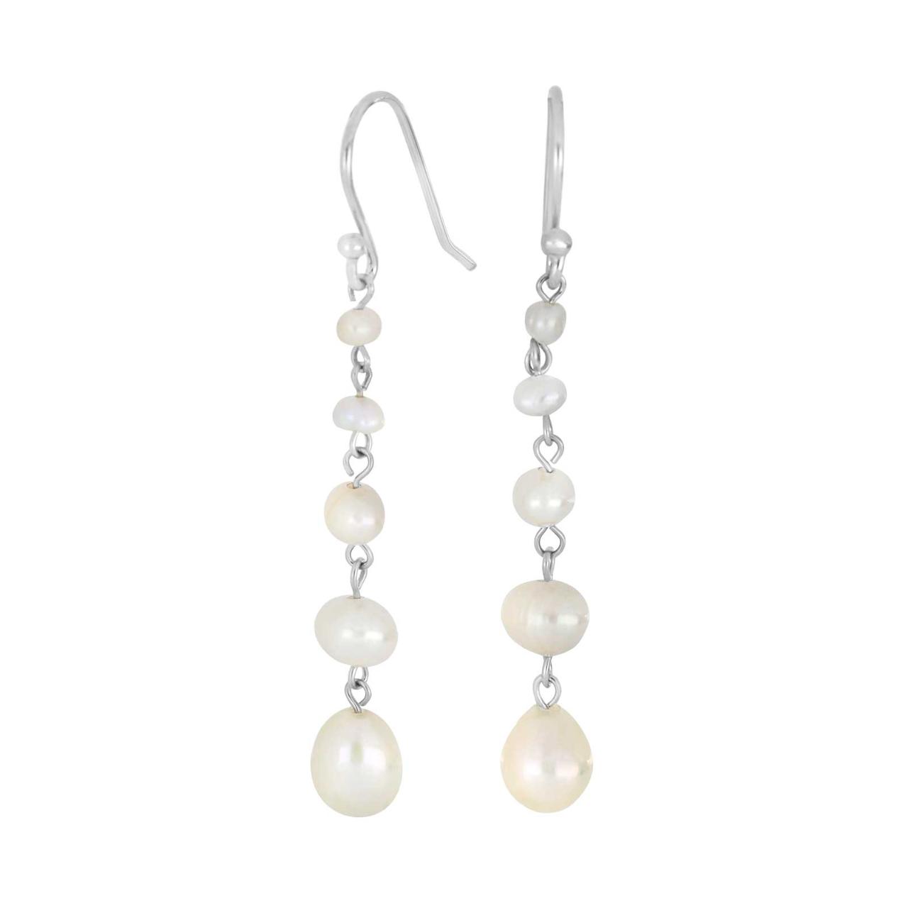 Rhd. silver earring PEARL52 