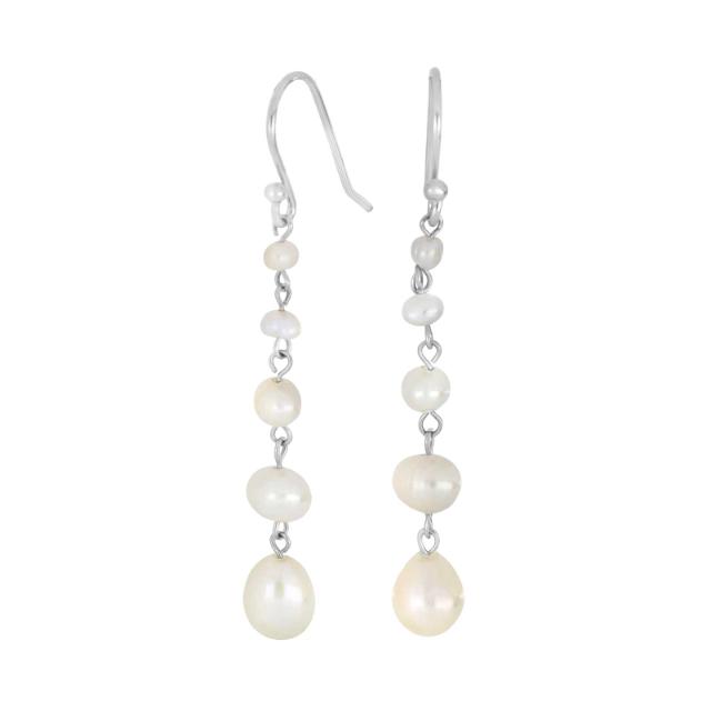Rhd. silver earring PEARL52 