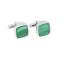 Rhd. silver cufflinks with malakit 
