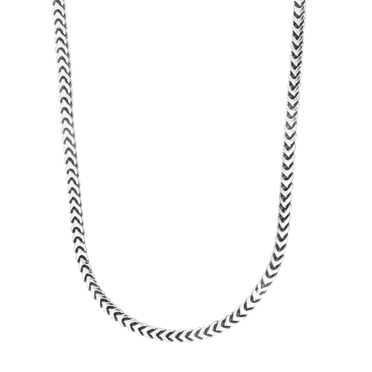 Rhod. silver necklace SQUARE52 