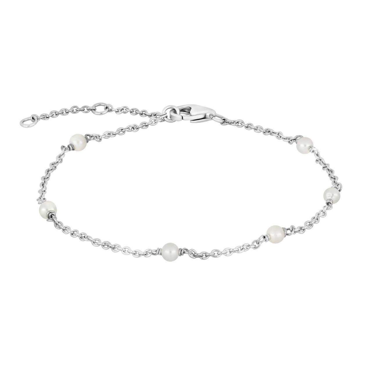 Rhd. sil bracelet PEARL52 