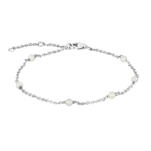 Rhd. sil bracelet PEARL52 