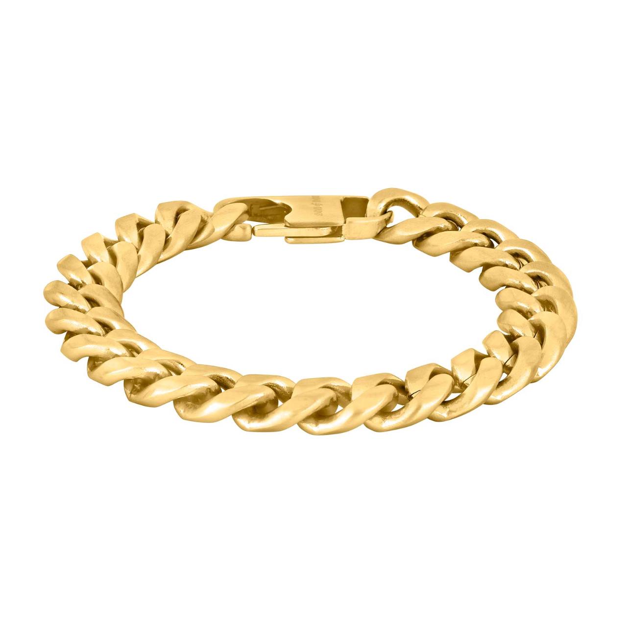 SON bracelet steel IP gold brushed 19cm 