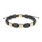 SON bracelet black agate/cz IP gold