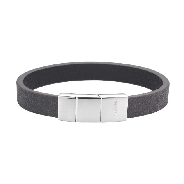SON bracelet black calf leather 23cm