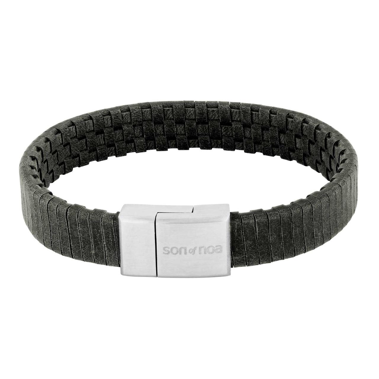 SON bracelet grey calf leather 21cm 12mm