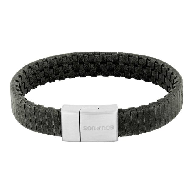 SON bracelet grey calf leather 21cm 12mm