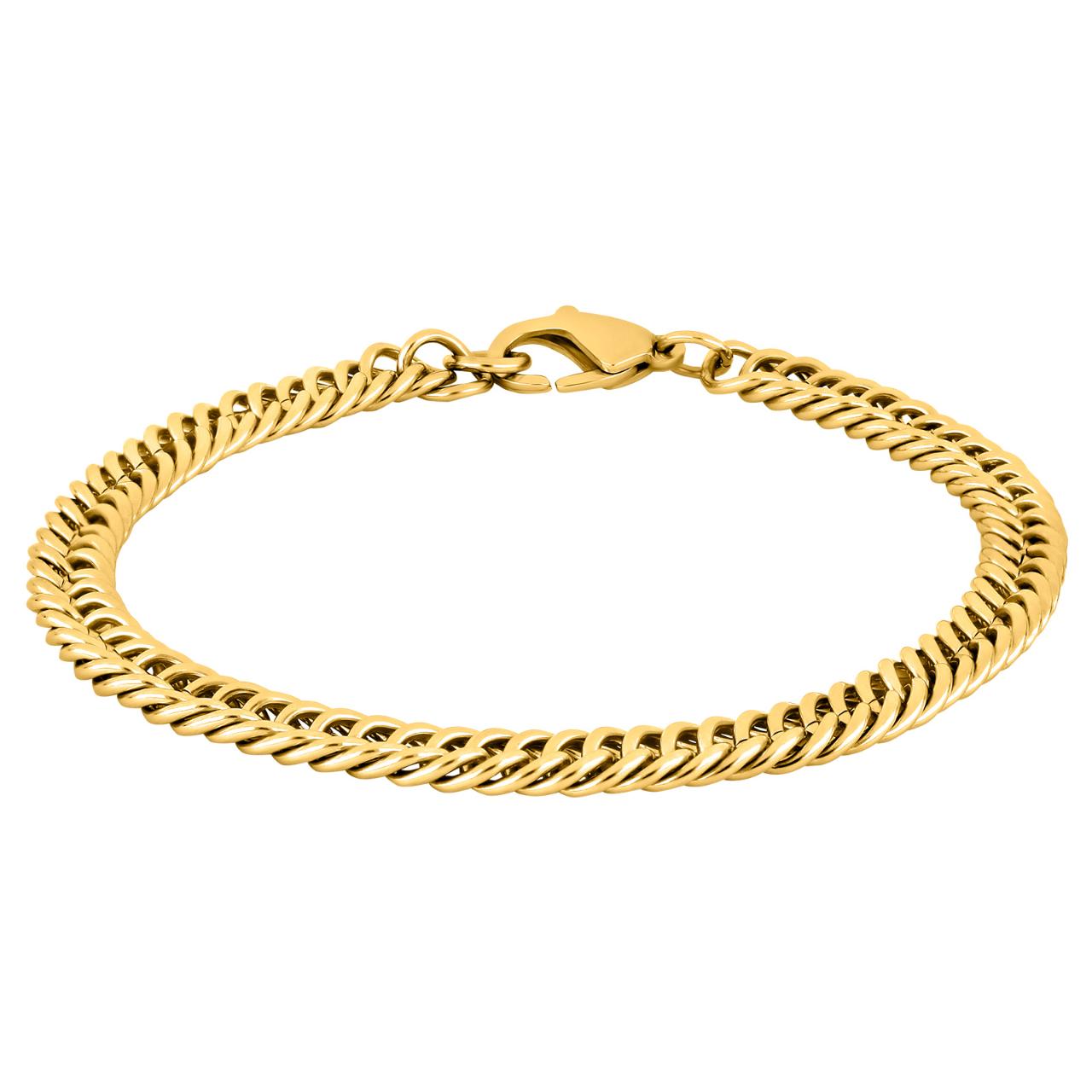 SON bracelet STEEL shiny 21cm IPGold 21