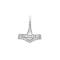Rhod. silver pendant thorshammer 