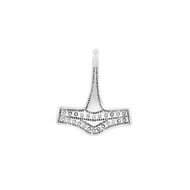Rhod. silver pendant thorshammer 