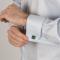 Rhd. silver cufflinks with malakit 