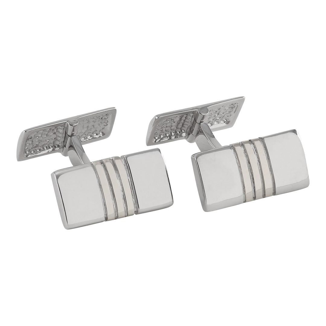 Rhod. silver cuff links 