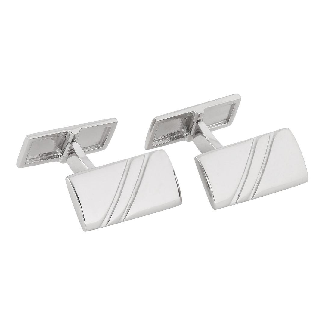 Rhod. silver cuff links 