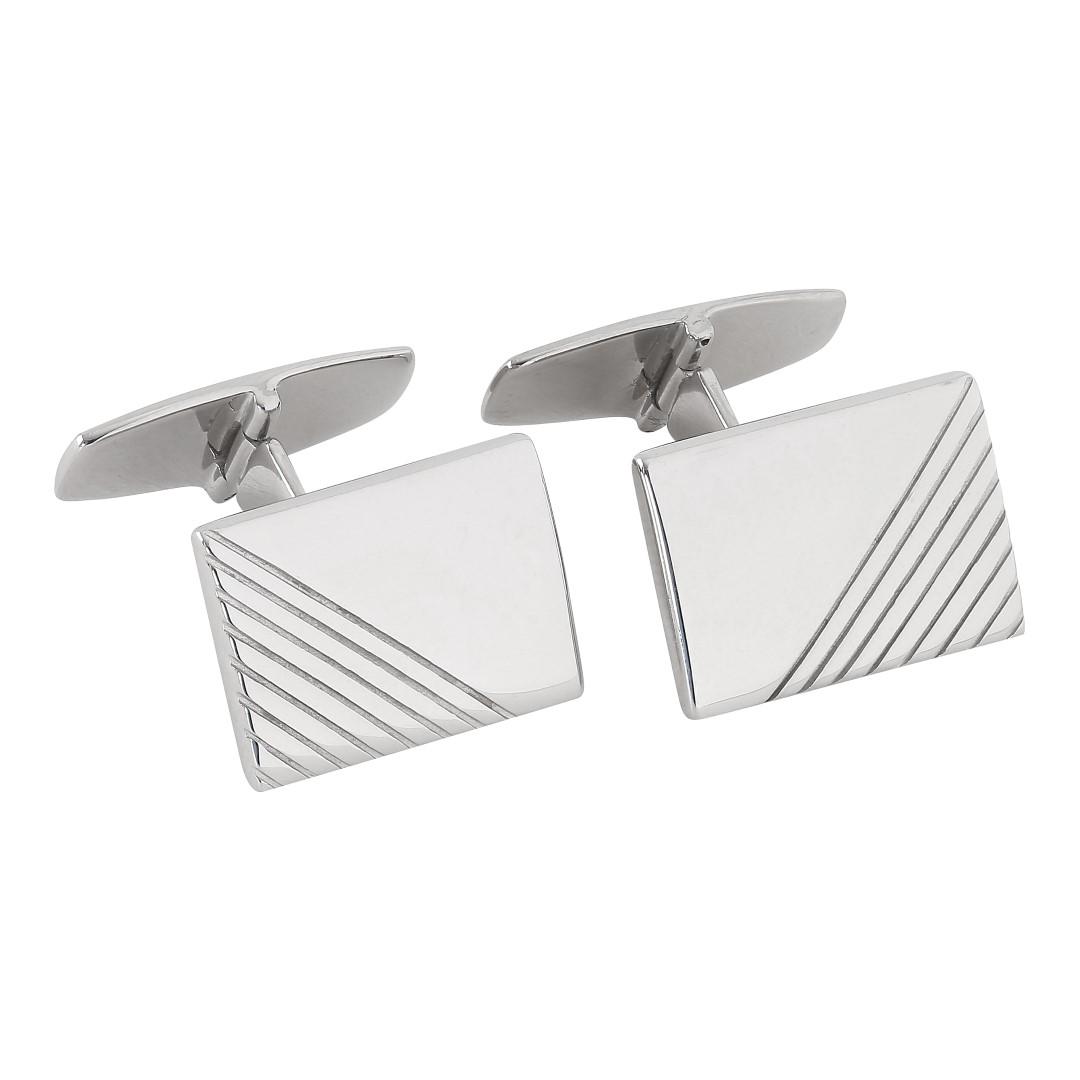 Rhod. silver cuff links 