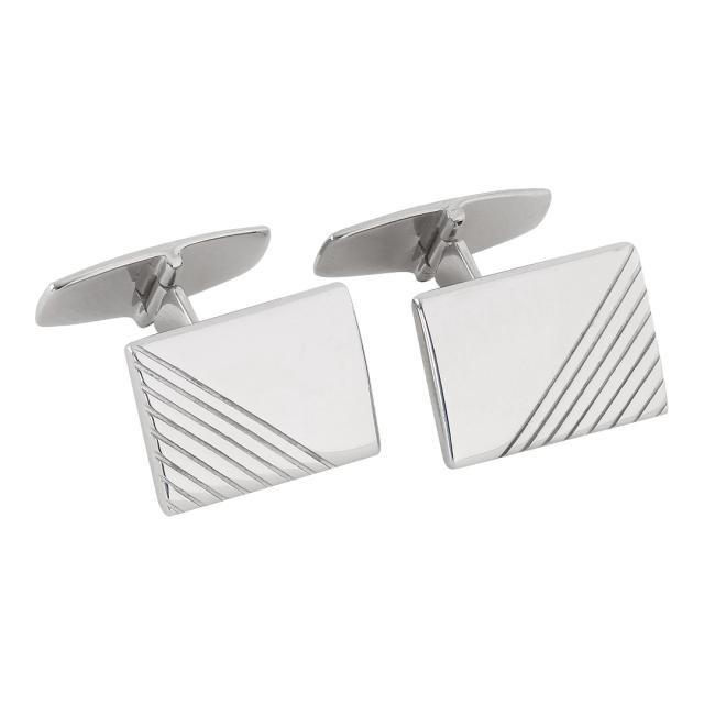 Rhod. silver cuff links 