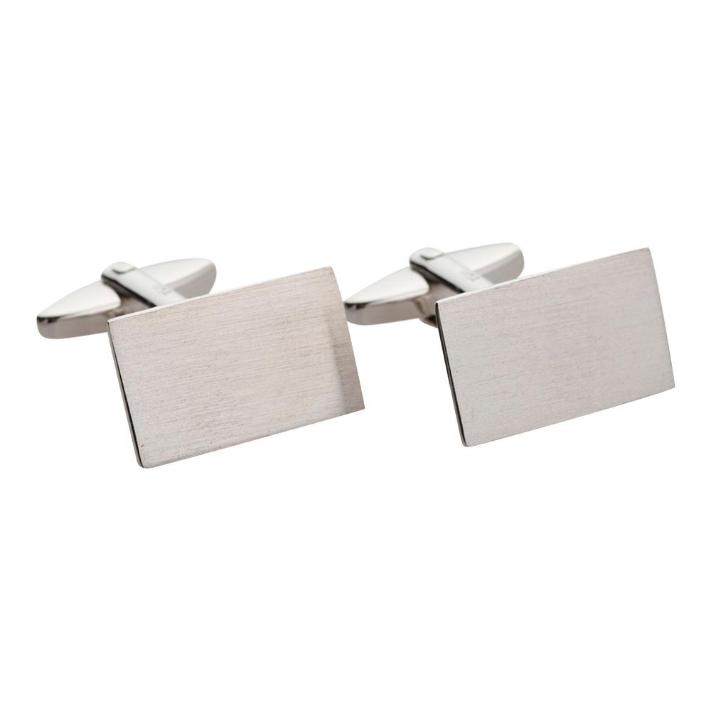 Cuff links silver brushed 