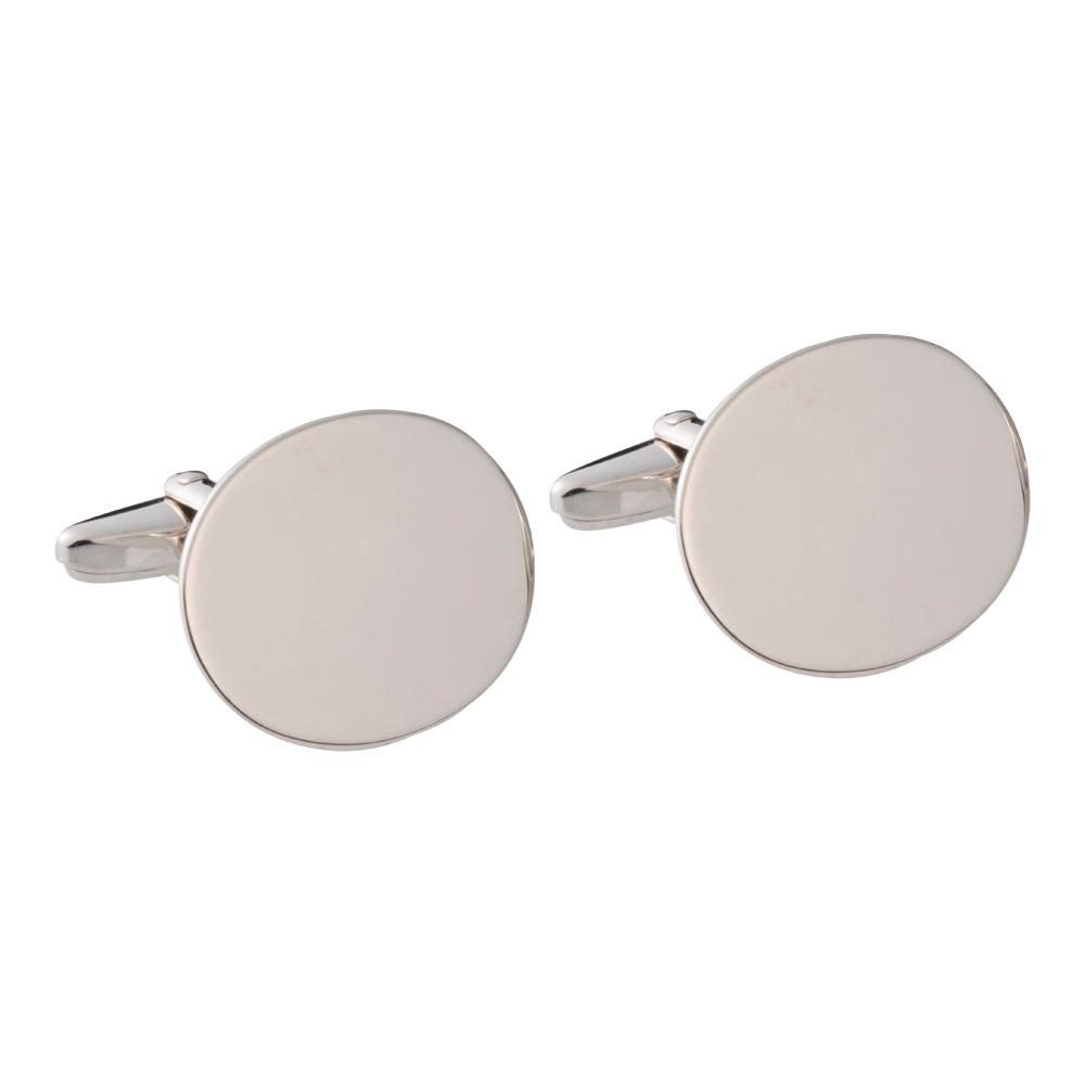 Silver cuff links oval polished 