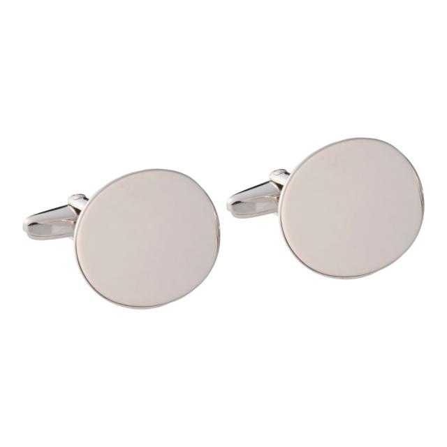 Silver cuff links oval polished 