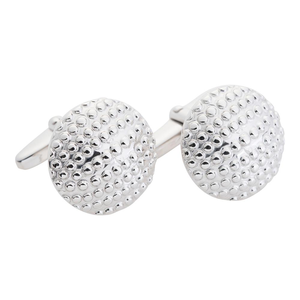 Silver rhodium-plated cuff links 