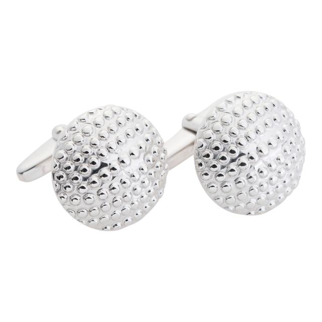 Silver rhodium-plated cuff links 