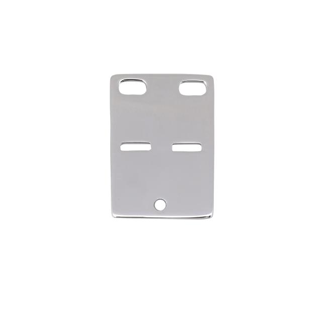 Siersbøl silver rhod. ID plate 20x14mm 